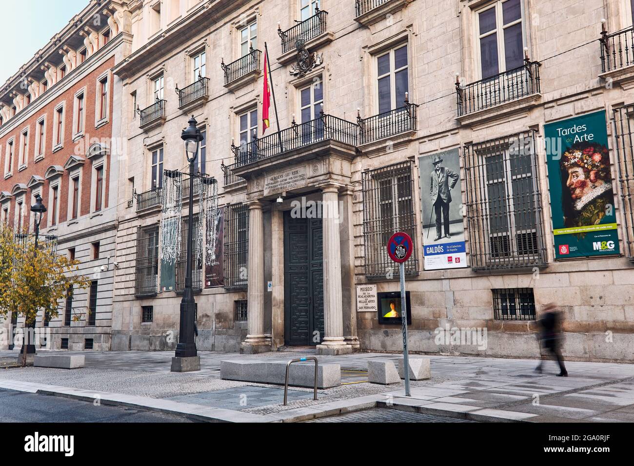 San Fernando Royal Academy of Fine Arts, located in Alcala Street. Madrid. Spain. Stock Photo