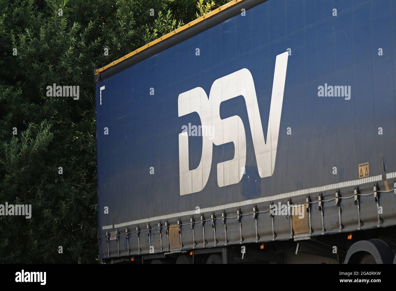 Truck trailor from DSV Panalpina A/S. Stock Photo