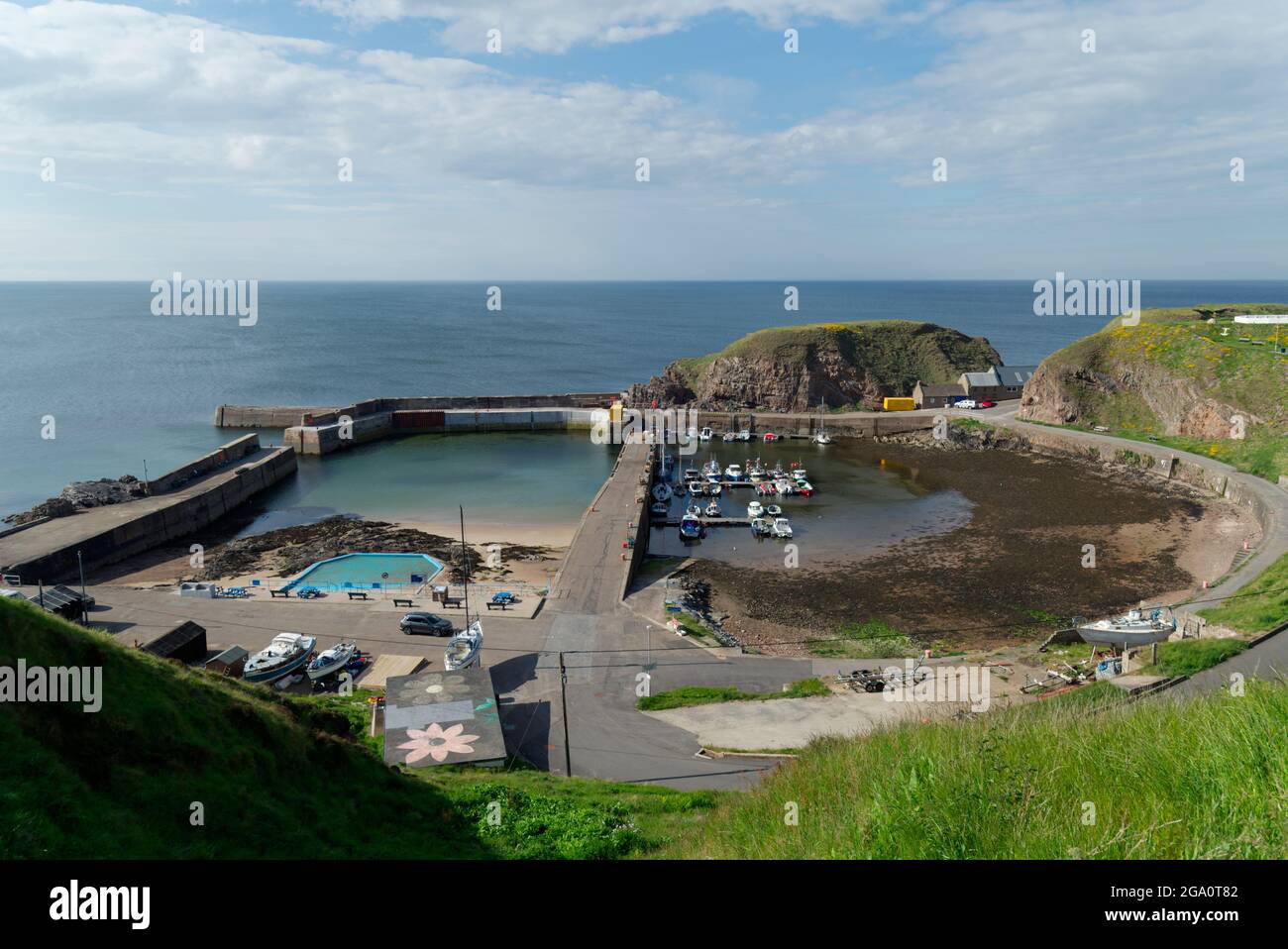 Portknockie historic harbour, Moray, Scotland Stock Photo