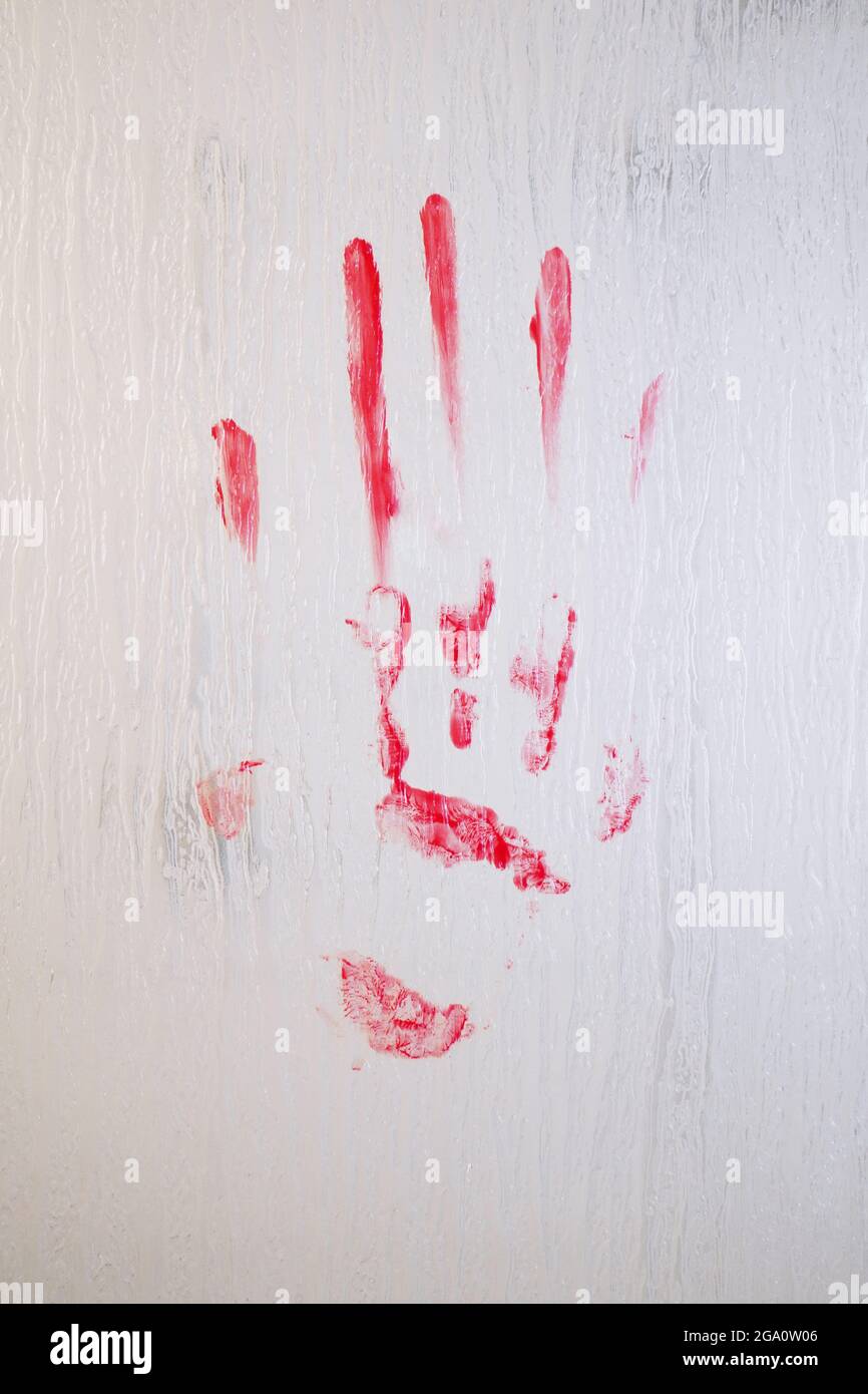 Bloody Handprint Smear On Black