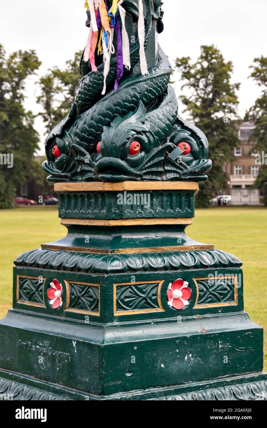 CAMBRIDGE ENGLAND PARKERS PIECE FIELD THE REALITY CHECKPOINT LAMPPOST