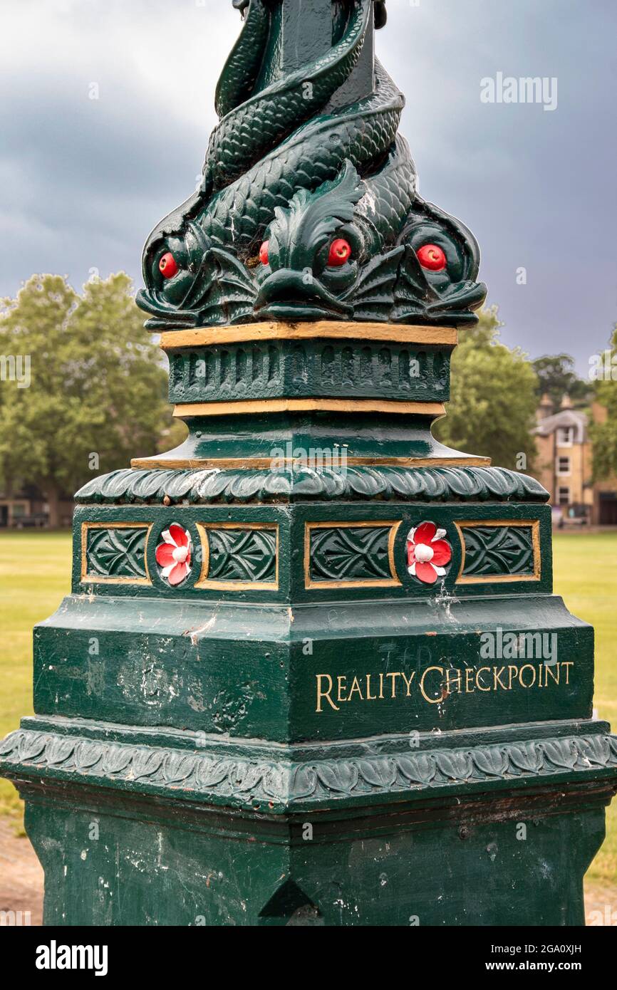 CAMBRIDGE ENGLAND PARKERS PIECE FIELD THE REALITY CHECKPOINT LAMPPOST