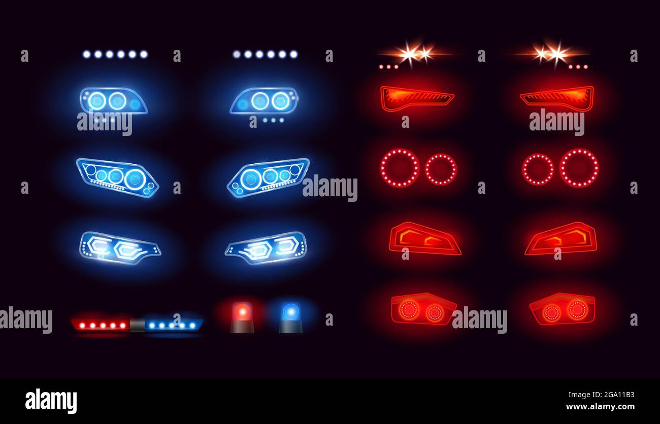 Car headlights bar, led automobile light set, realistic auto lights