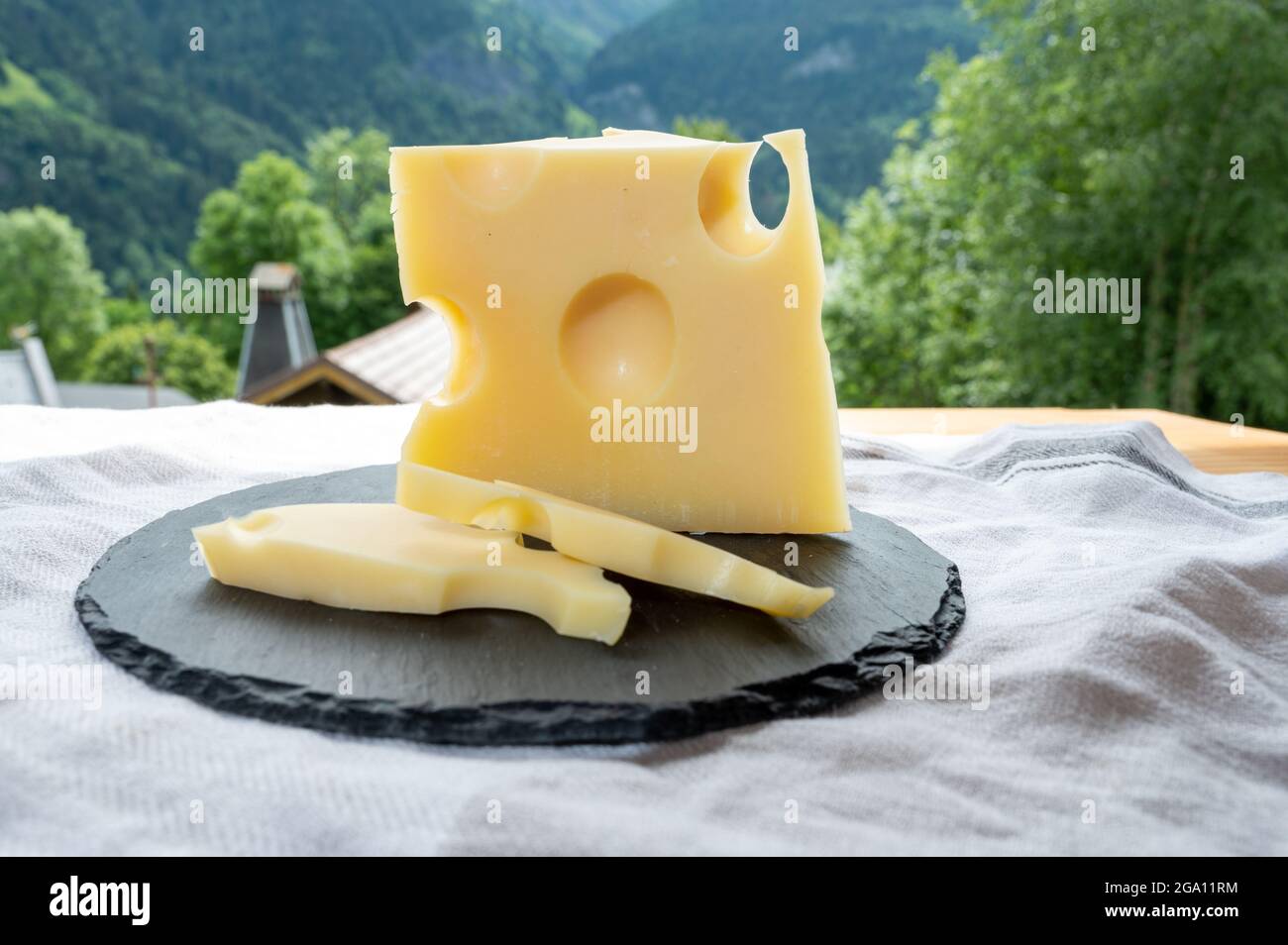 Cheese collection, French cow cheese emmental and french mountains