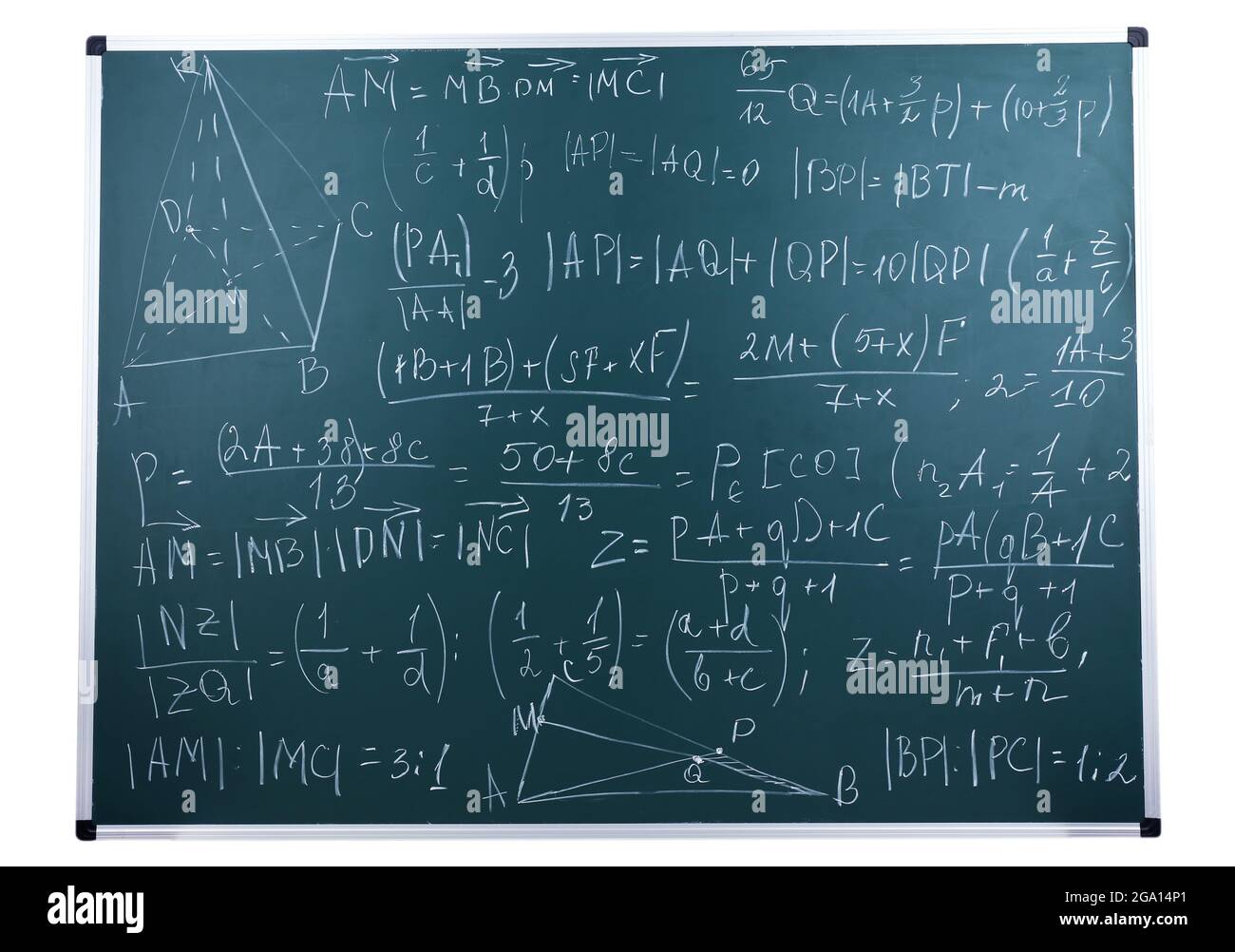 Maths formulas on chalkboard background Stock Photo Alamy