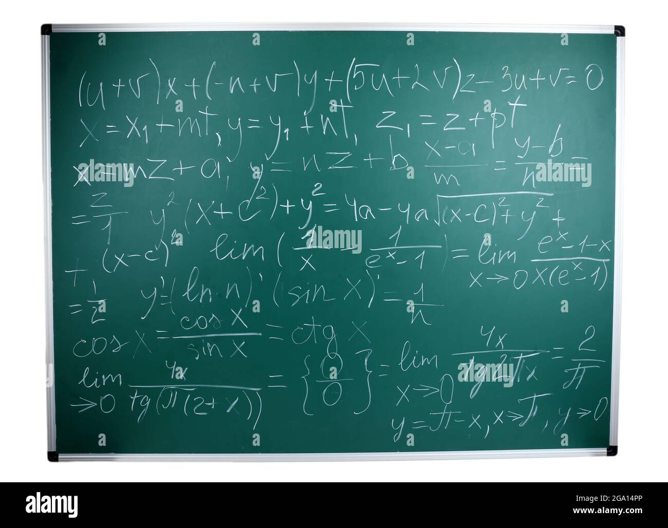 Maths formulas on chalkboard background Stock Photo Alamy