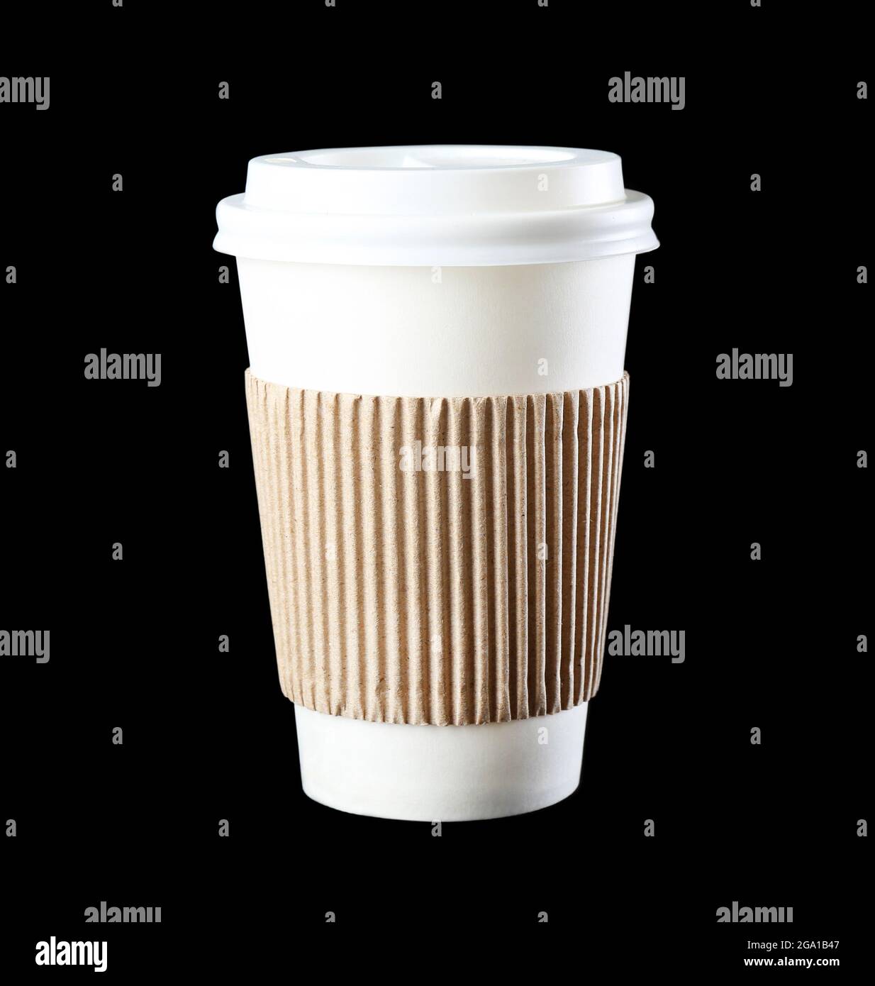 Paper cup on black background Stock Photo - Alamy