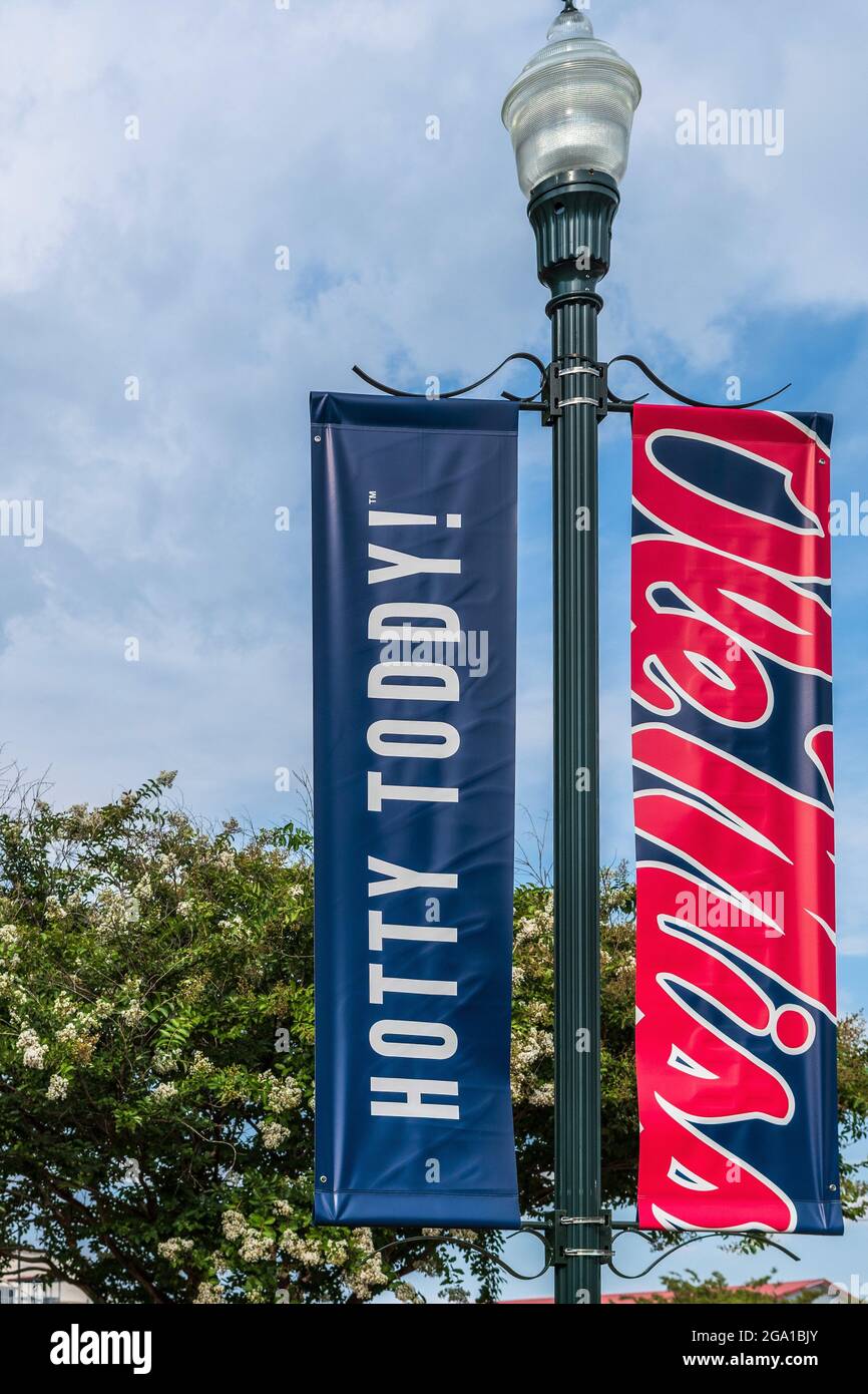 Ole Miss football cheer Hotty Toddy banner at the University of Mississippi Oxford, USA. Stock Photo