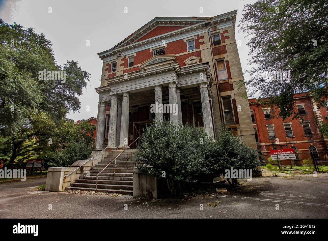 The exterior of one of the first lunatic asylums in America, South