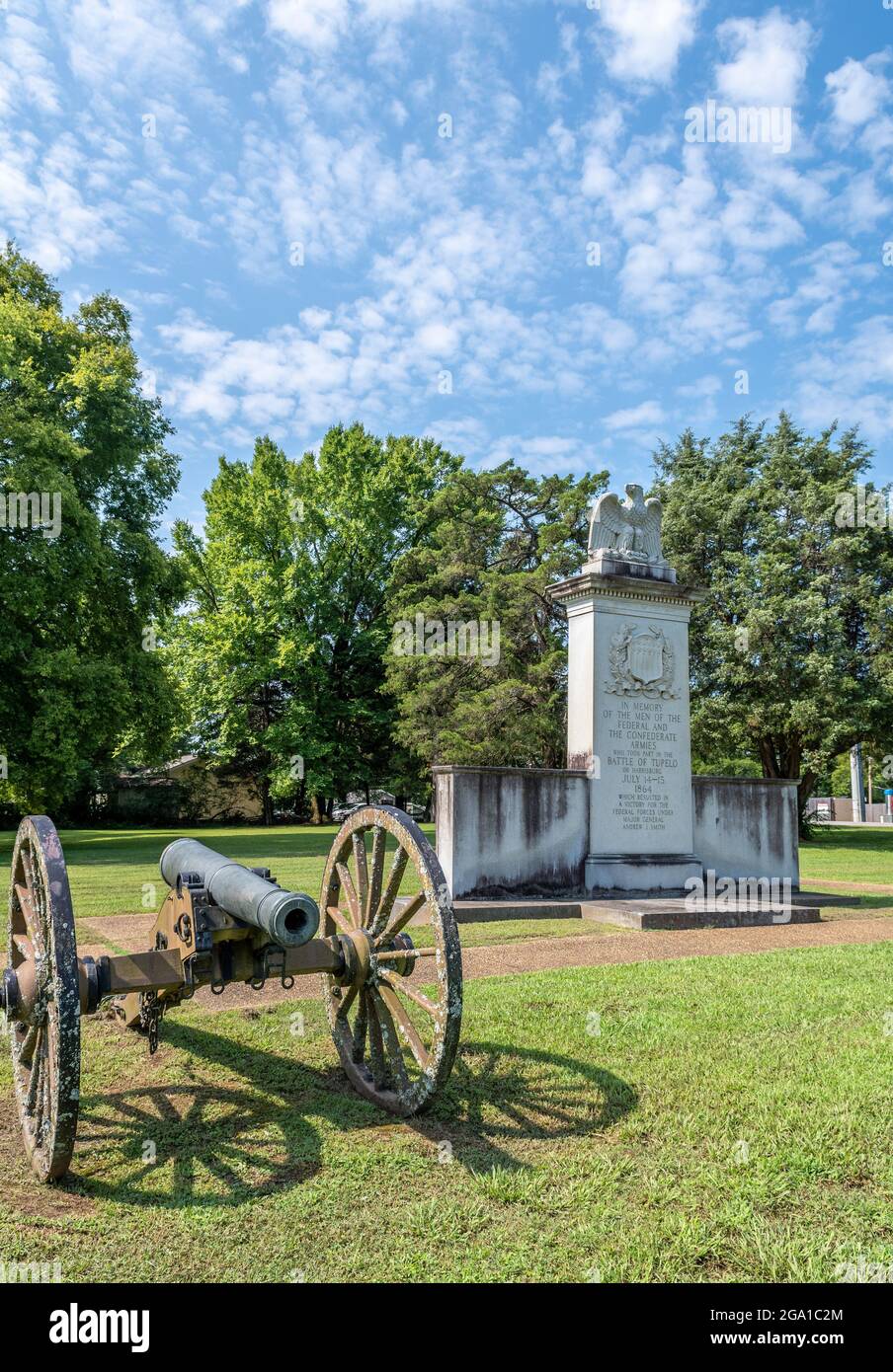 Tupelo National Battlefield location of the Battle of Harrisburg in 1864 during the American Civil War, Tupelo, Mississippi, USA. Stock Photo