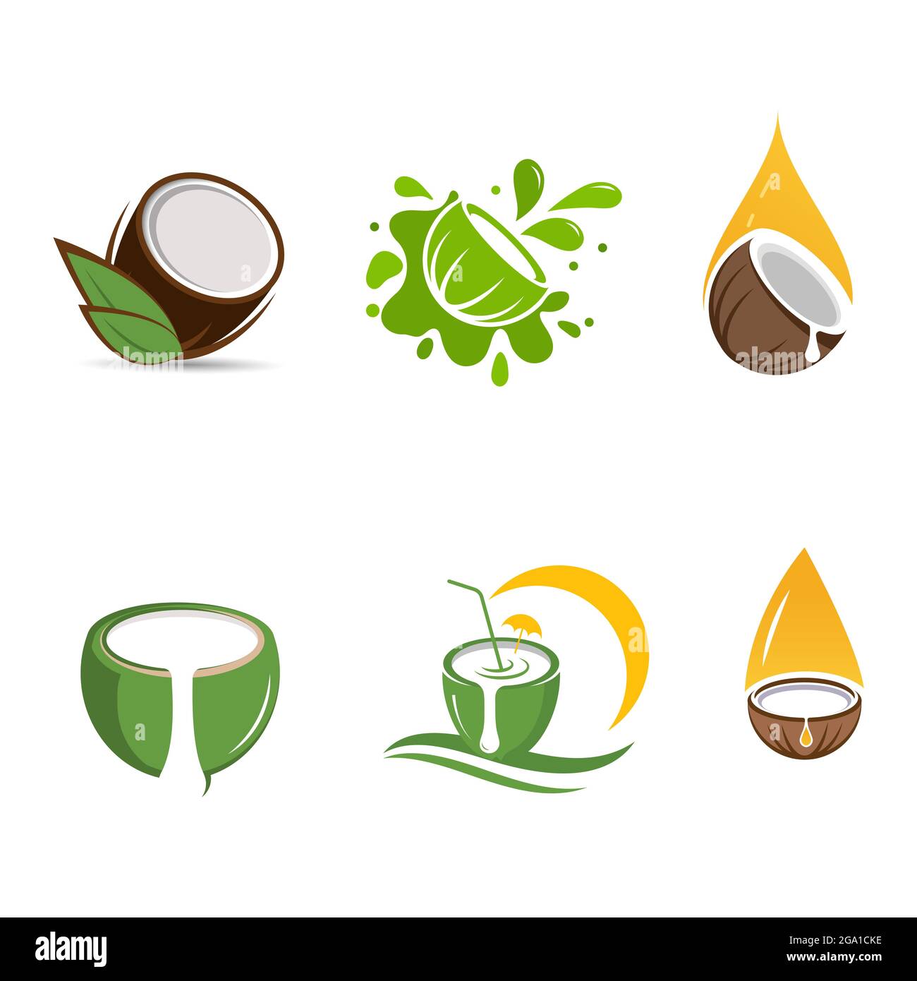 coconut logo Vector icon design illustration Template Stock Vector Image &  Art - Alamy