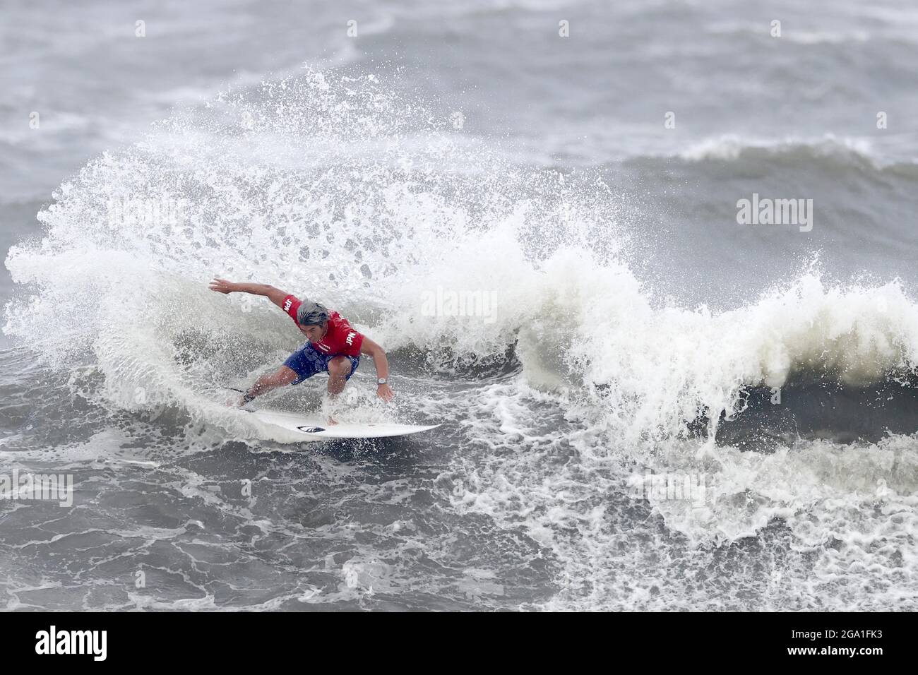 Tokyo, Japan. 27th July, 2021. Kanoa IGARASHI (JPN) 2nd Silver Medal during the Olympic Games Tokyo 2020, Surfing Men's on July 27, 2021 at Tsurigasaki Surfing Beach in Chiba, Japan - Photo Photo Kishimoto/DPPI/LiveMedia Credit: Independent Photo Agency/Alamy Live News Stock Photo