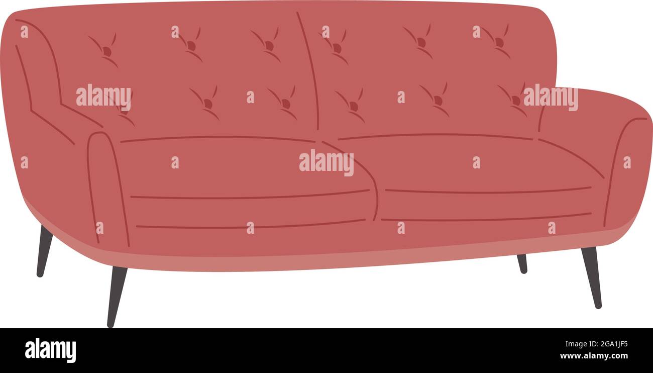 Comfortable and home red couch design Stock Vector Image & Art - Alamy