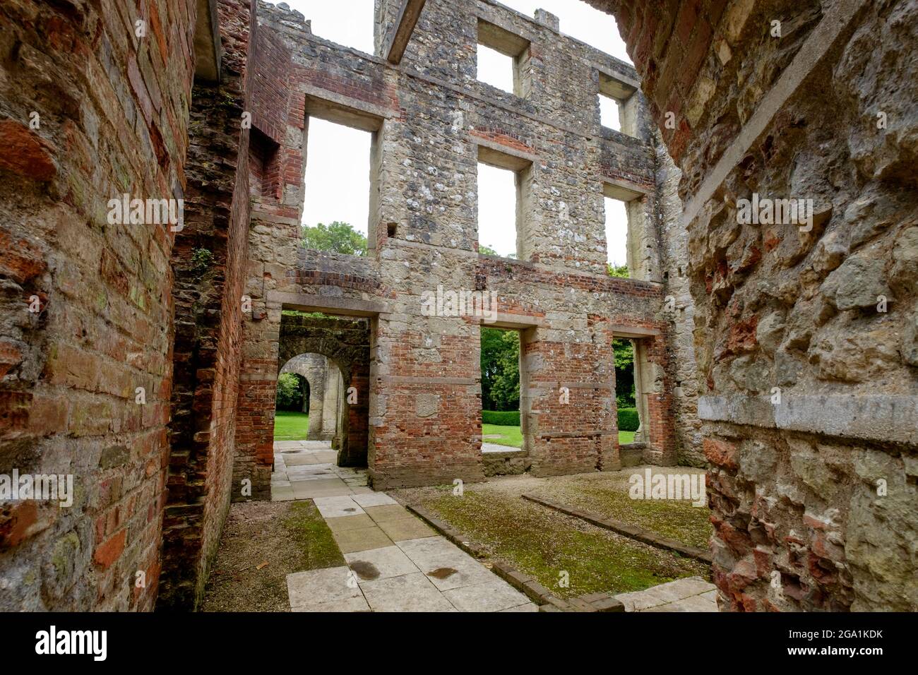 The ruins of Appuldurcombe House an 18th century Baroque style mansion owned by Sir Richard Worsley Isle of Wight Stock Photo