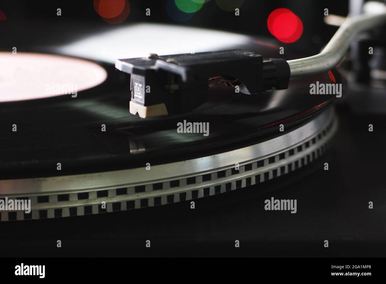 Gramophone With A Vinyl Record Closeup Stock Photo Alamy