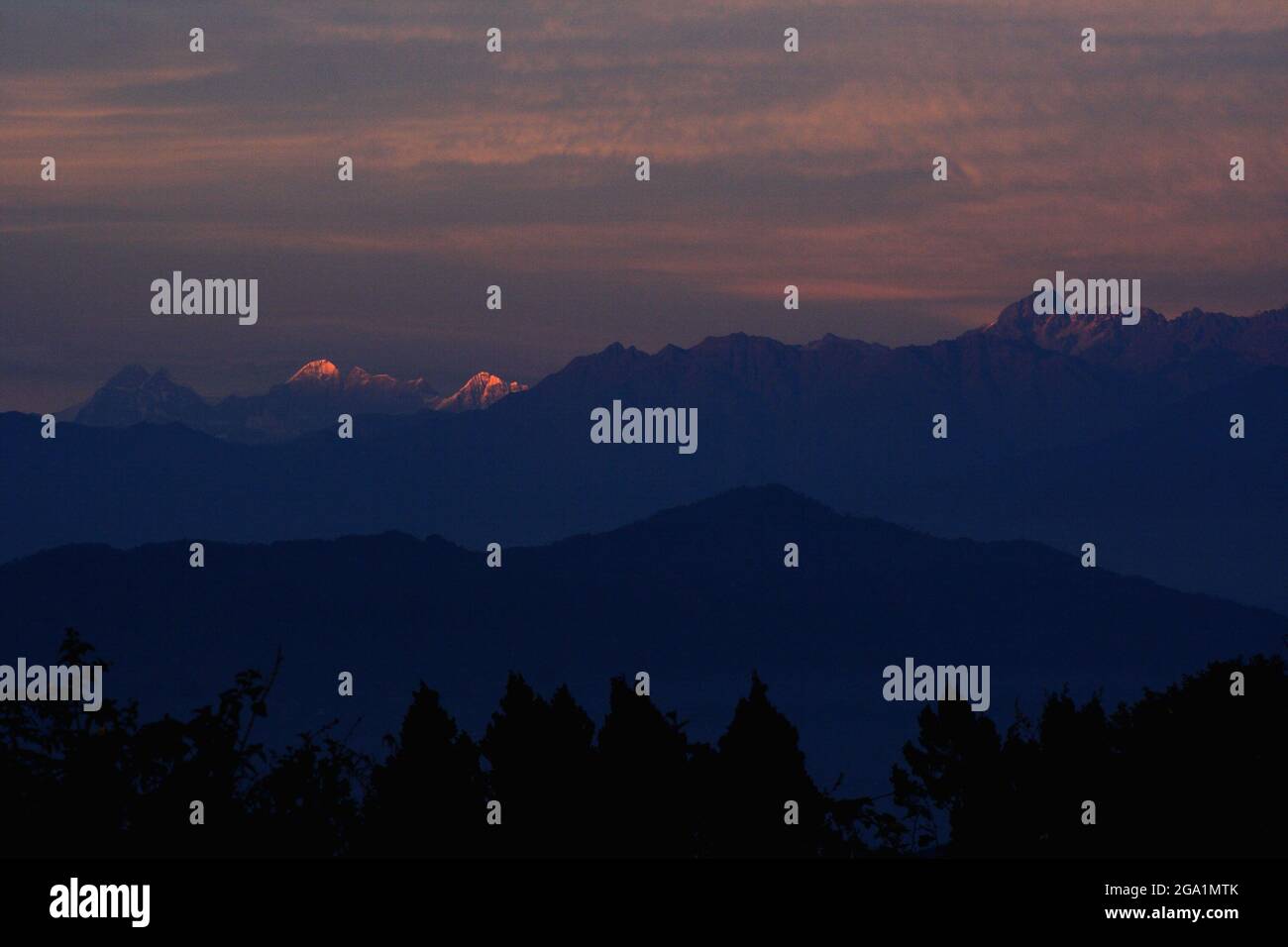 Kanchenjunga ranges, India. Stock Photo