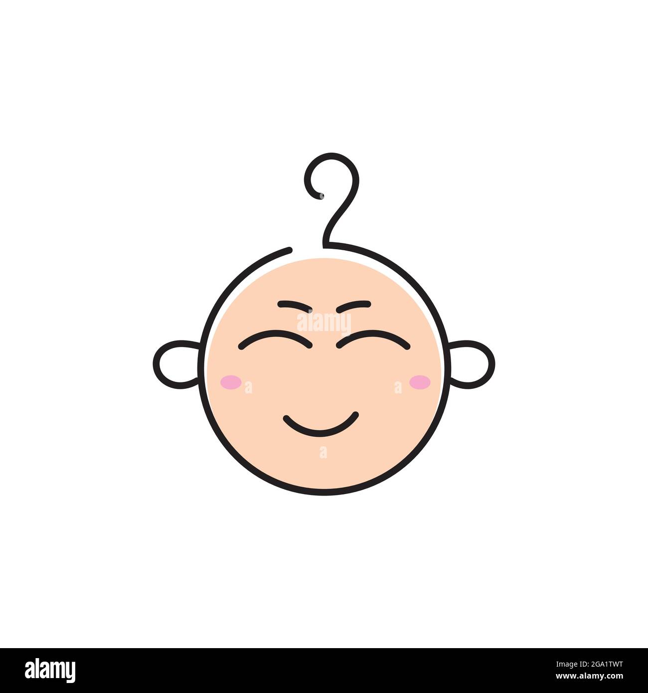 Cute baby logo Vector icon design illustration Template Stock Vector ...