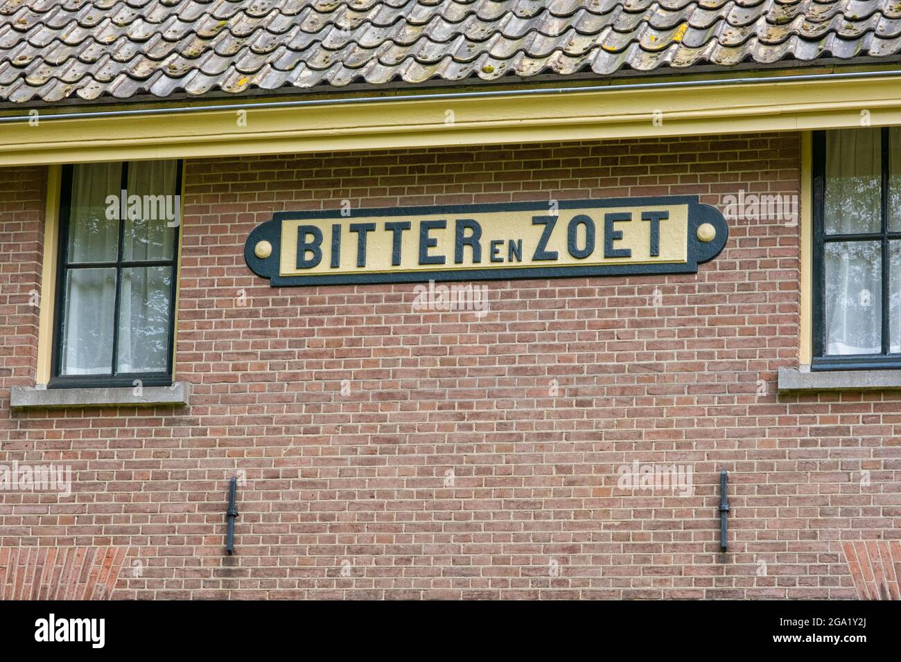 Bitter en Zoet (Bitter and Sweet) name on house in The Colonies of  Benevolance in Veenhuizen, Drenthe in The Netherlands. One of the earliest and lar Stock Photo