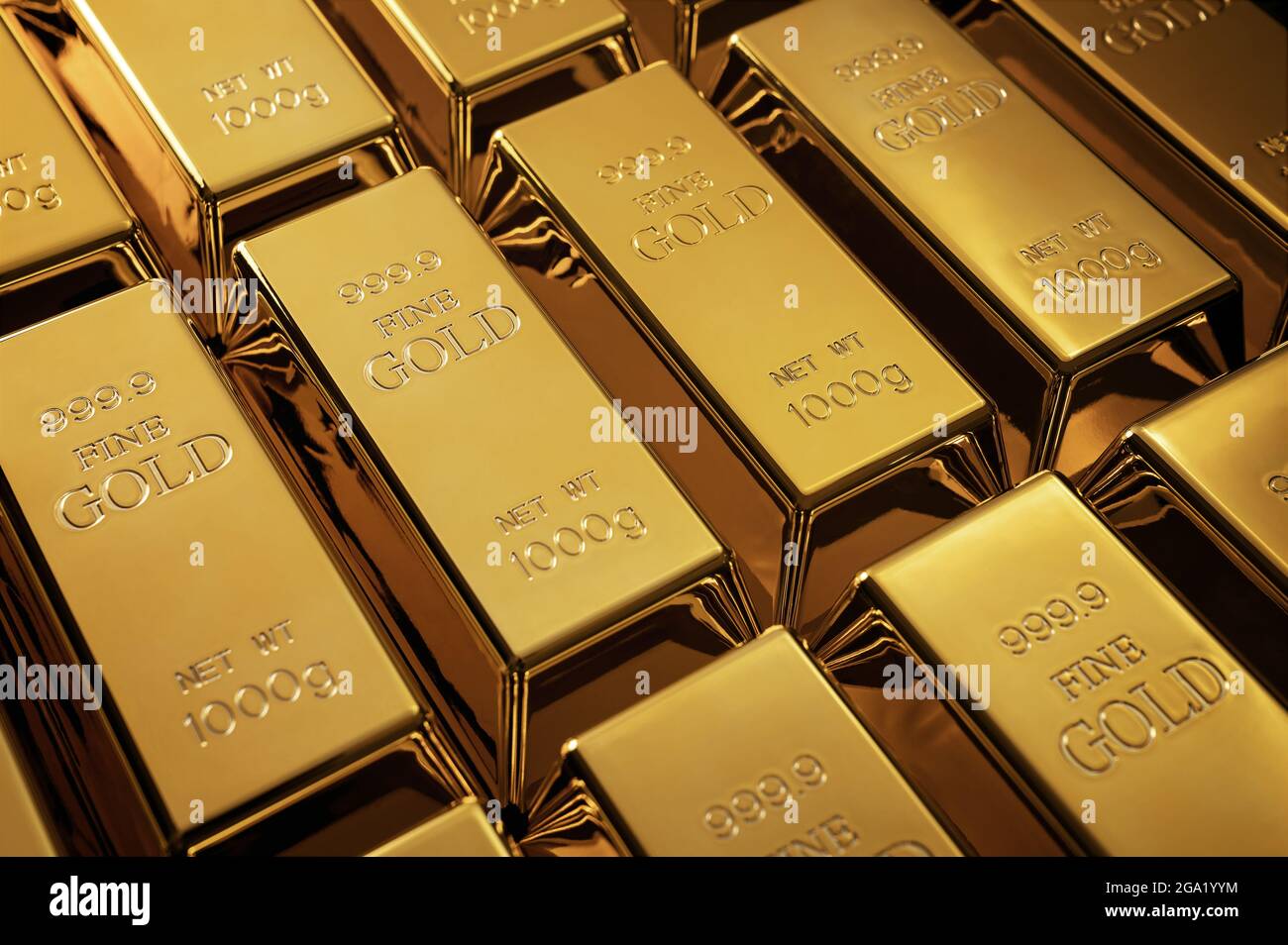 Gold bars background, investment concept Stock Photo