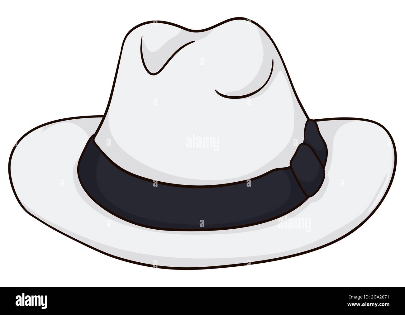 White straw hat and black band, a traditional accessory in the Colombian  and paisa culture in cartoon style and isolated over white background Stock  Vector Image & Art - Alamy