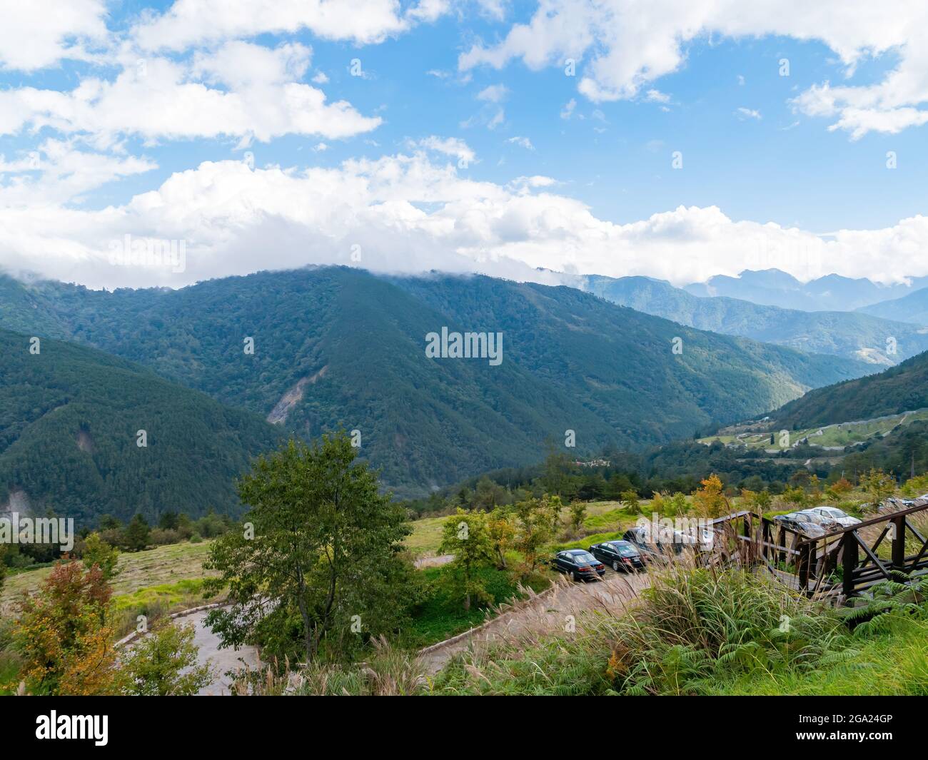 Autumn landscape in Wuling Farm at Taichung, Taiwan Stock Photo
