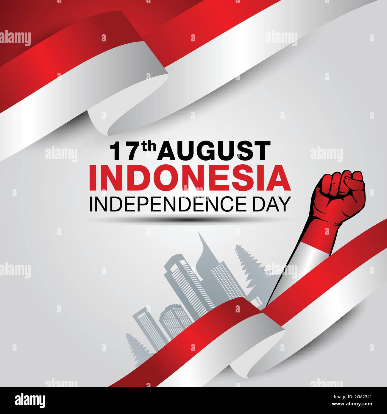 happy independence day Indonesia greetings. vector illustration design