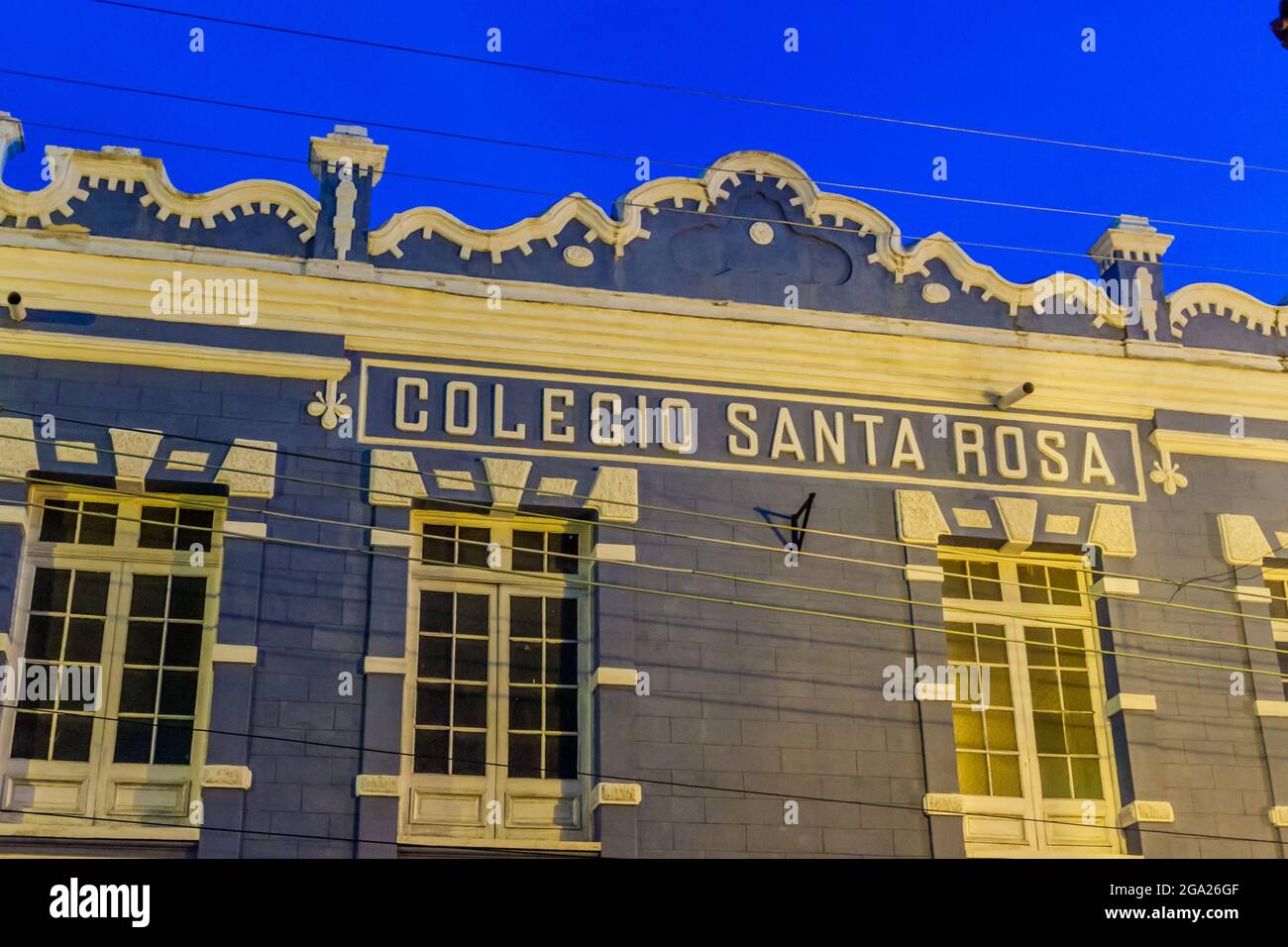POTOSI, BOLIVIA - APRIL 17, 2015: Building of school Colegio Santa Rosa in Potosi, Bolivia. Stock Photo