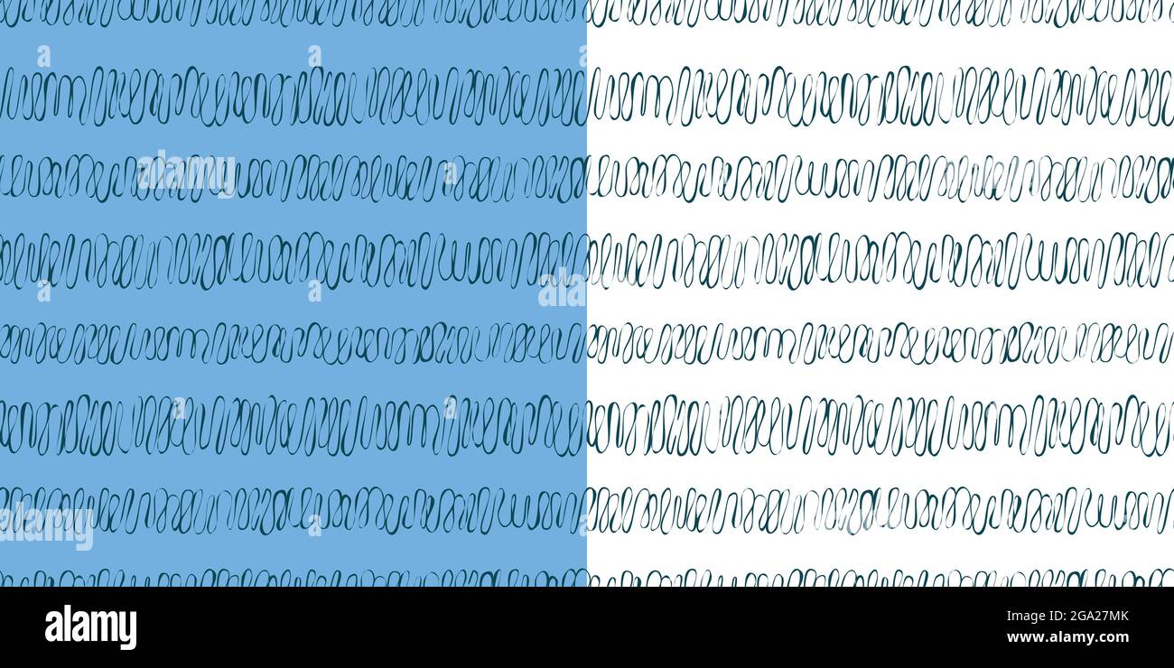 Scribbled line, abstract graphic horizontal seamless pattern. Modern ...