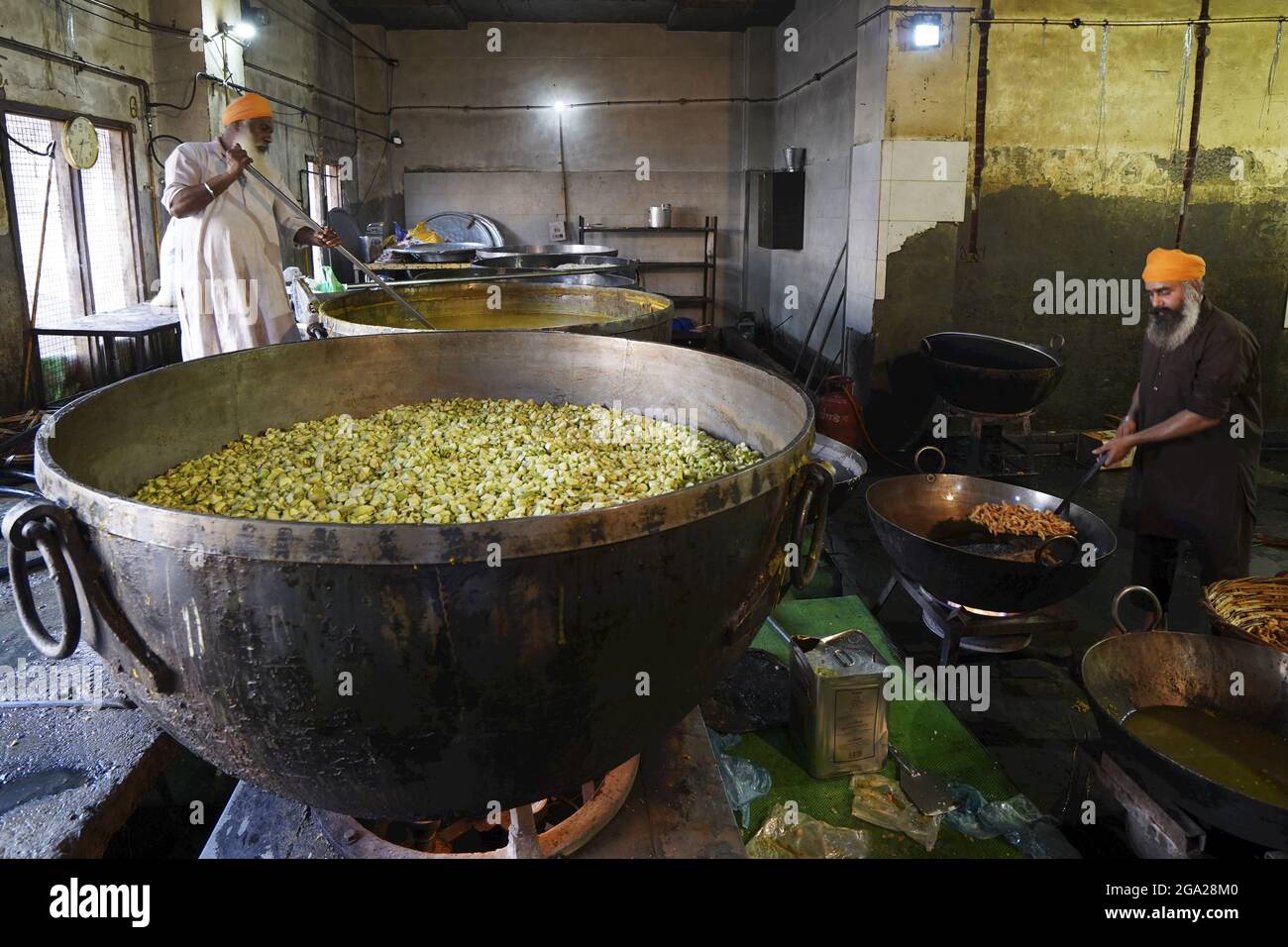 The Golden Temple (Sri Harmandir Sahib) Gurdwara kitchens for preparing