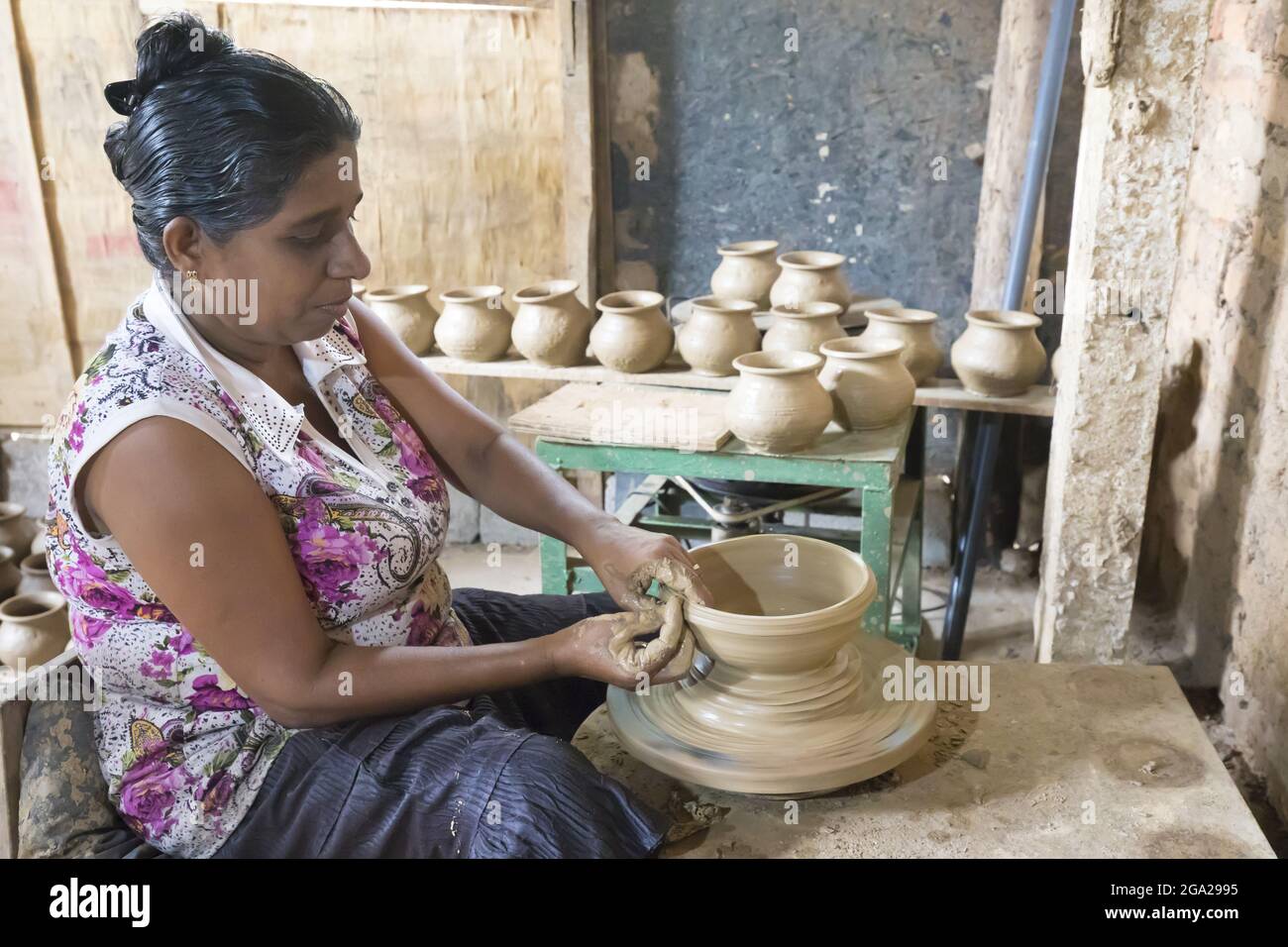 Unidentified Potter Making Clay Water Pots on Pottery Wheel. Editorial  Photography - Image of ceramic, handmade: 122139977