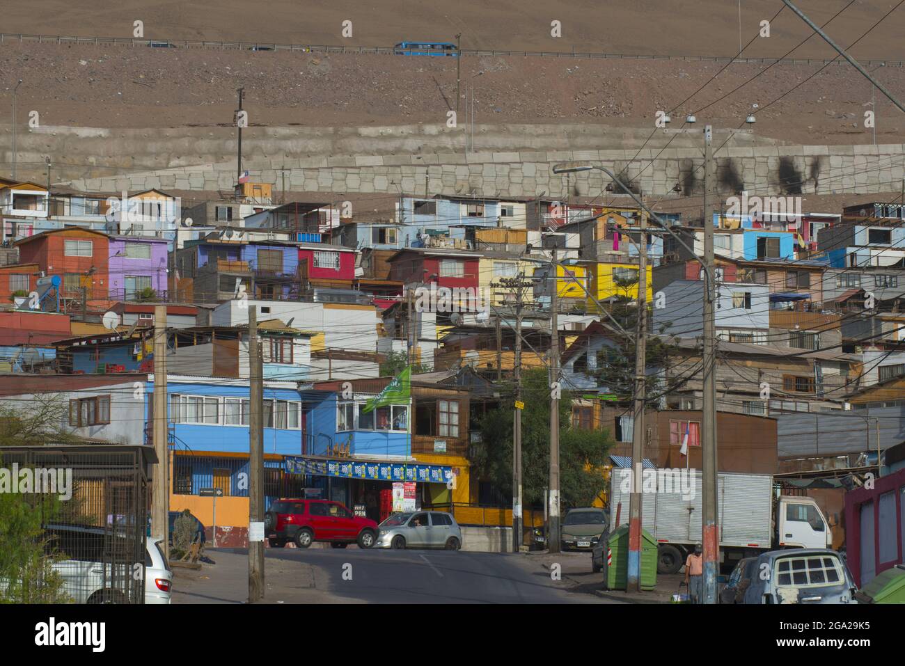 colored houses of old Iquique, Chile Stock Photo Alamy