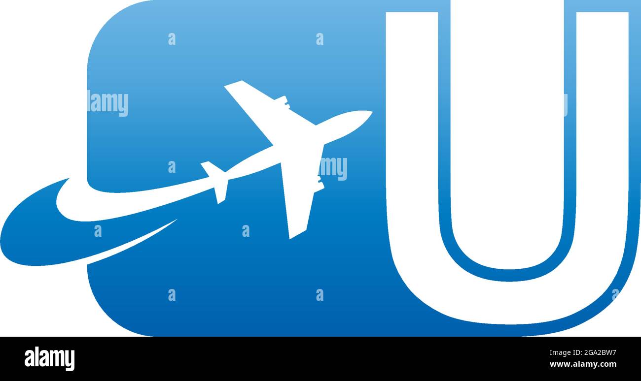 U plane logo Stock Vector Images - Alamy