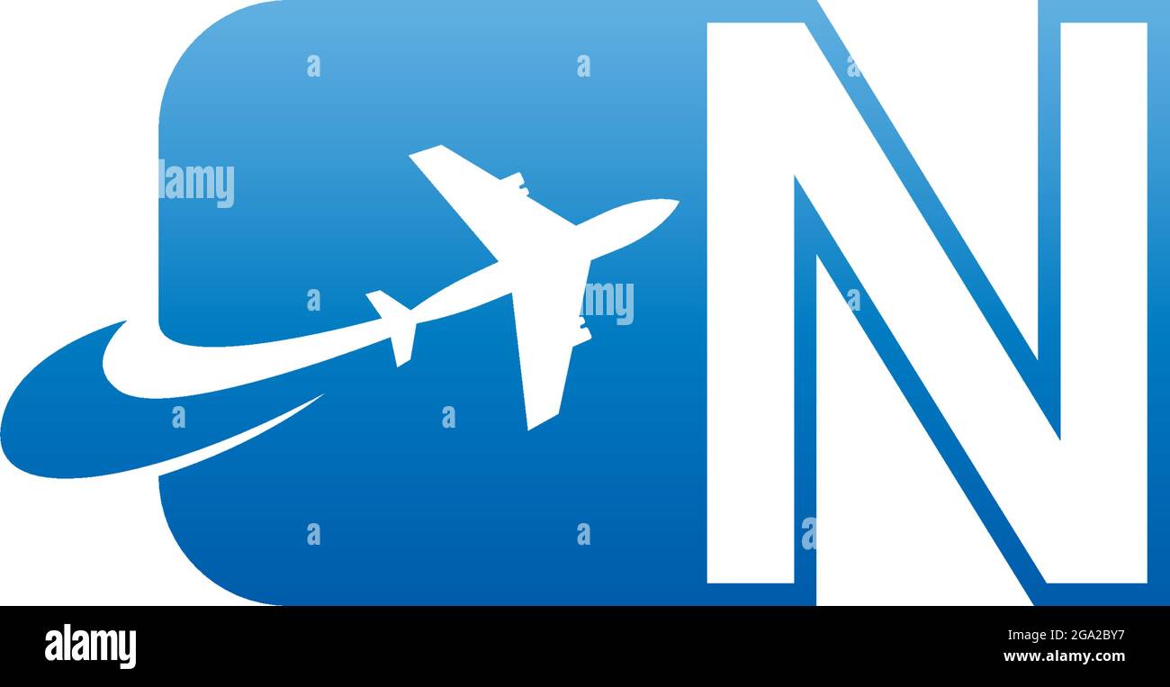 Letter N with plane logo icon design vector illustration Stock Vector