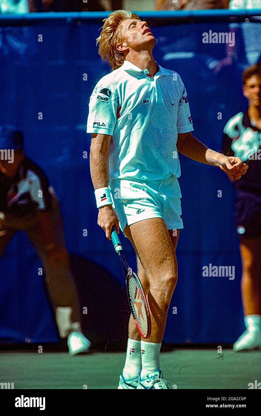 Boris Becker (GER) competing at the 1990 US Open Tennis Stock Photo - Alamy