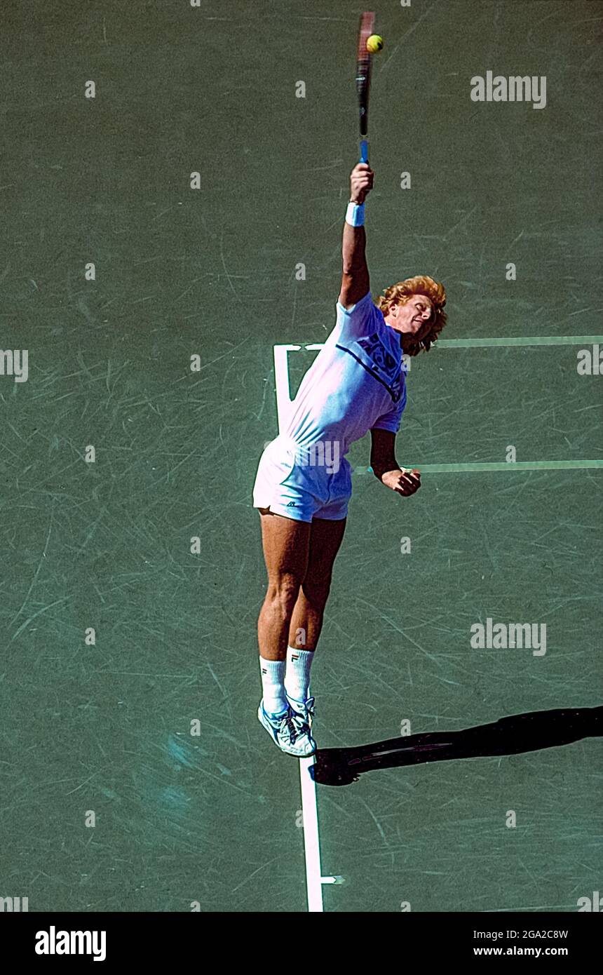 Boris Becker (GER) competing at the 1990 US Open Tennis Stock Photo Alamy