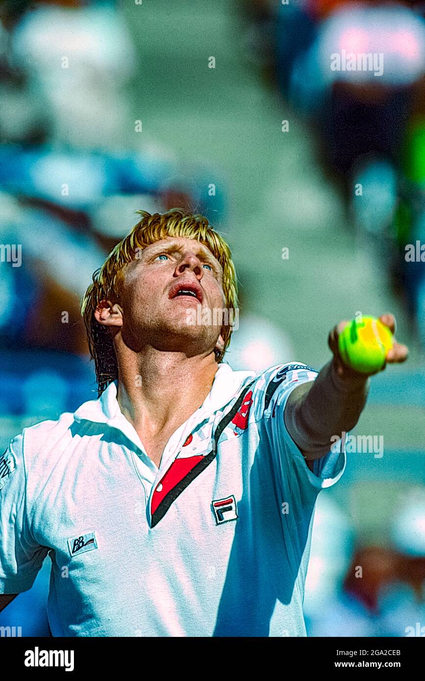 Boris Becker (GER) competing at the 1990 US Open Tennis Stock Photo Alamy