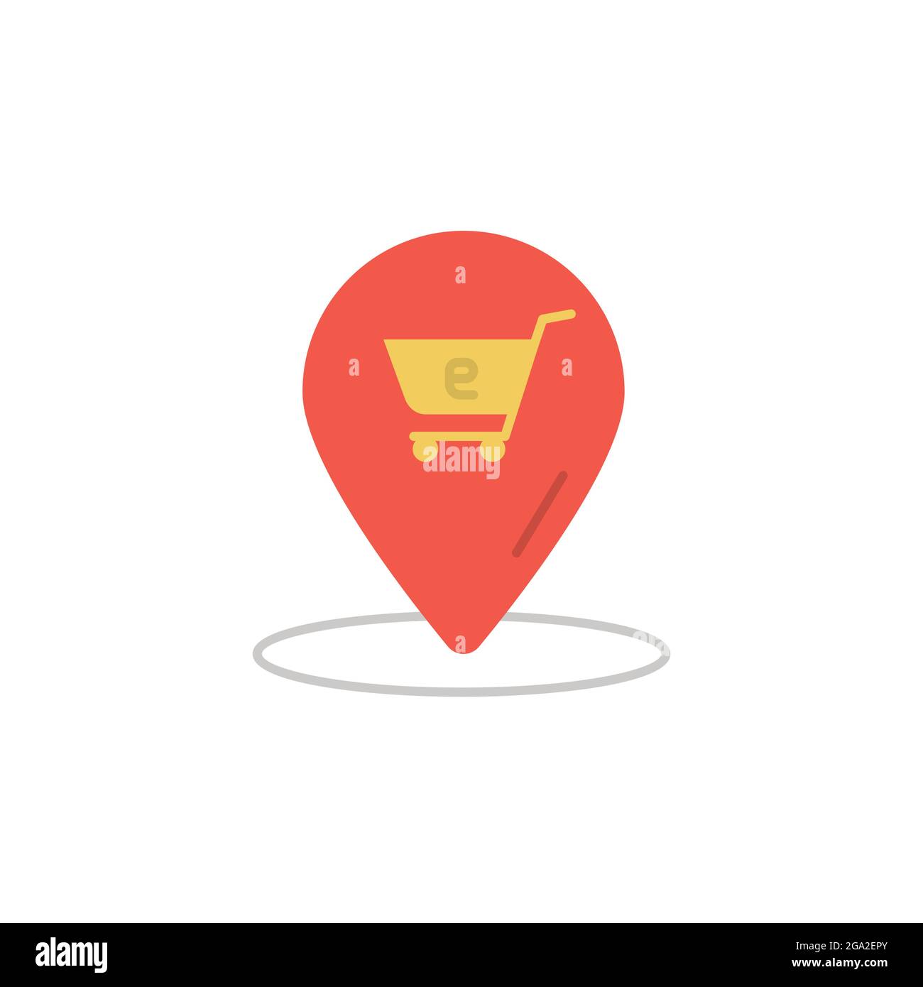 location, grocery cart color vector icon Stock Vector Image