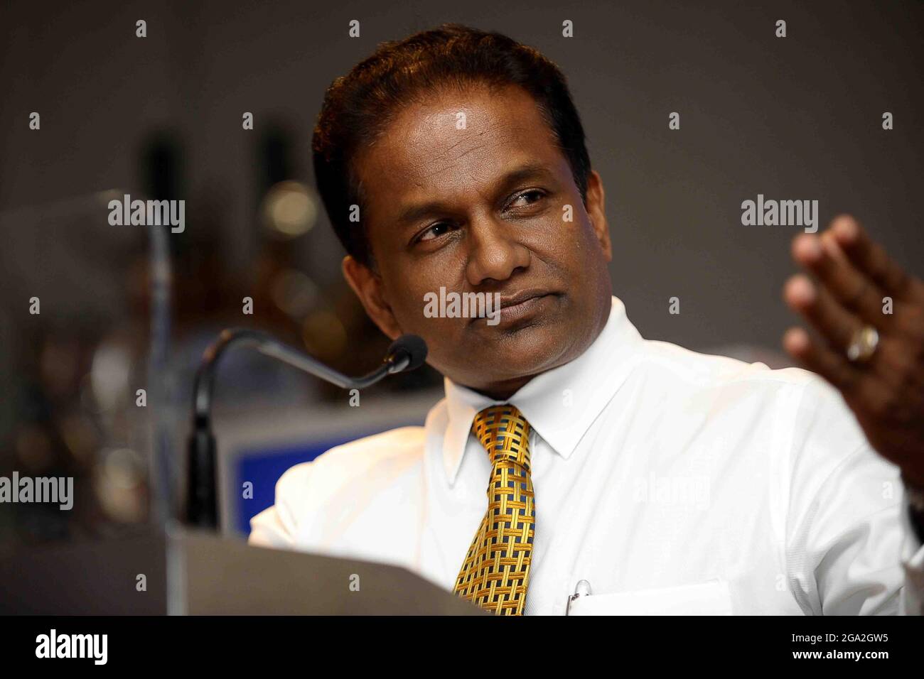 Thilanga Sumathipala is a Sri Lankan politician who was the former deputy speaker of the Parliament of Sri Lanka since 2015 and former President of Sri Lanka Cricket. Colombo, Sri Lanka. Stock Photo
