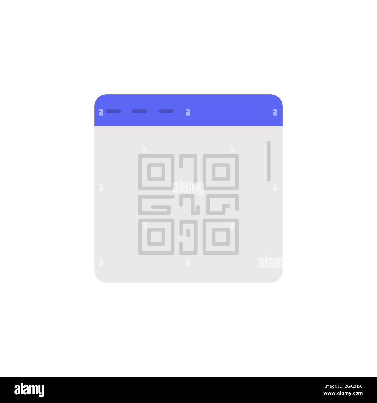 E-commerce QR code, web site, page color vector icon. Stock Vector