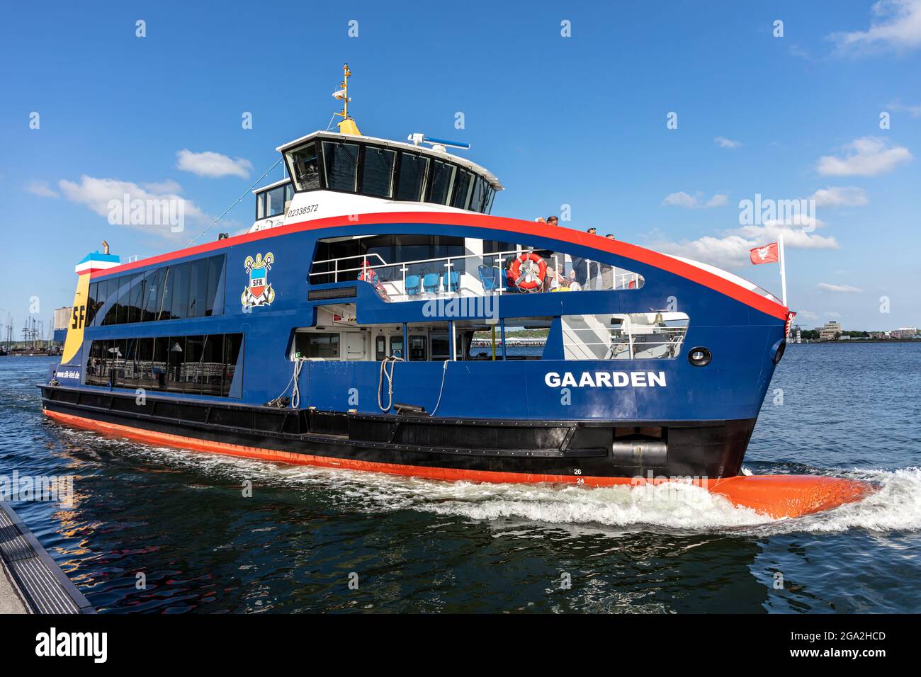 SFK passenger ship GAARDEN in the Kiel Fjord Stock Photo