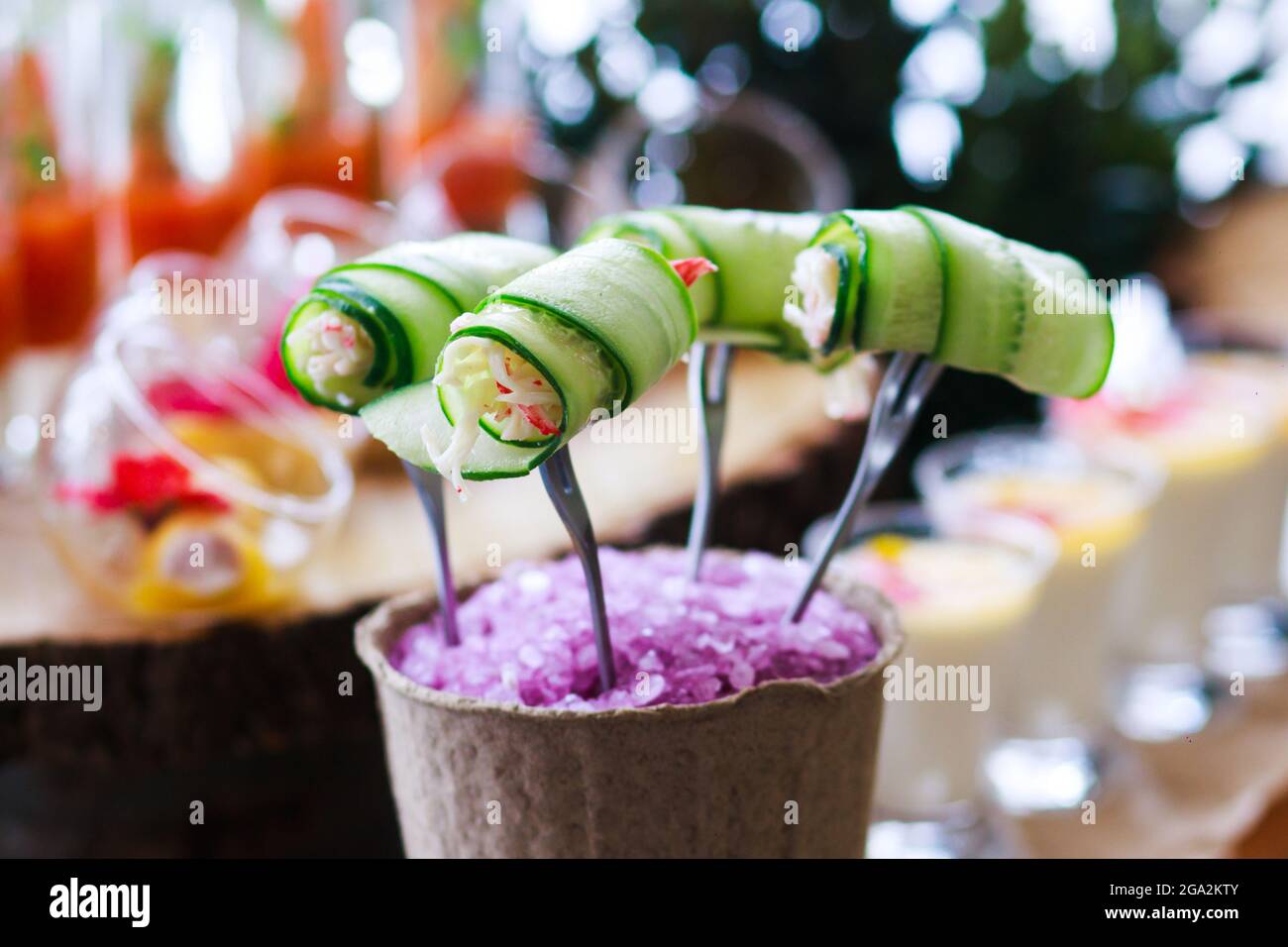 Catering service. Snacks for guests on the table Stock Photo - Alamy