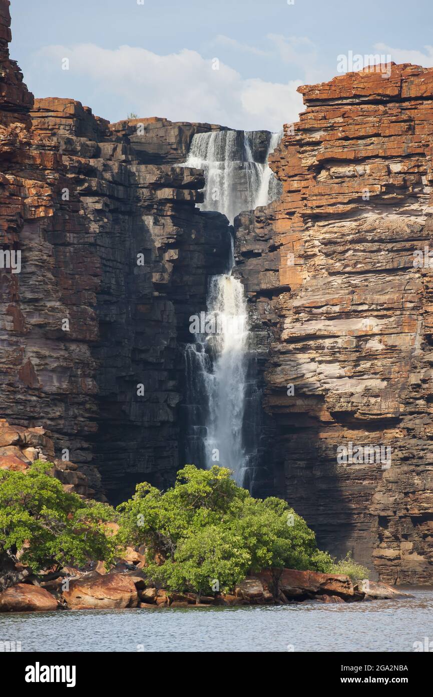 Springtime at the King George River waterfall in the Kimberley Region; Western Australia, Australia Stock Photo