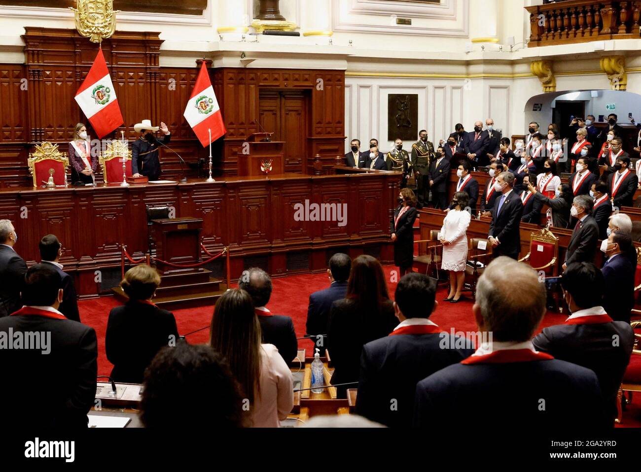 28-07-2021 Peru King of Spain Felipe attend the Investiture ceremony of ...