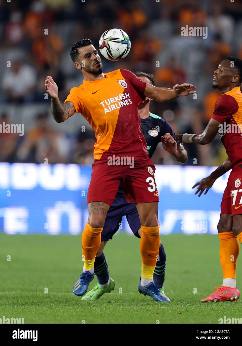 ISTANBOEL, NETHERLANDS - JULY 28: Aytac Kara of Galatasaray during the UEFA  Champions League Second Qualifying Round: Second Leg match between  Galatasaray and PSV at Basaksehir Fatih Terim Stadyumu on July 28,