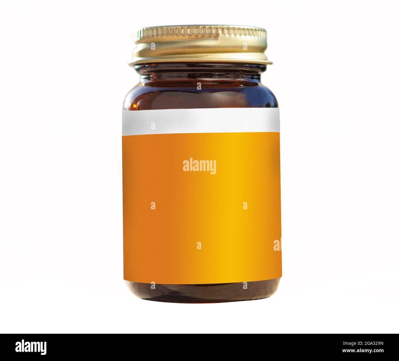 Medicine bottle blank label natural light Stock Photo Alamy