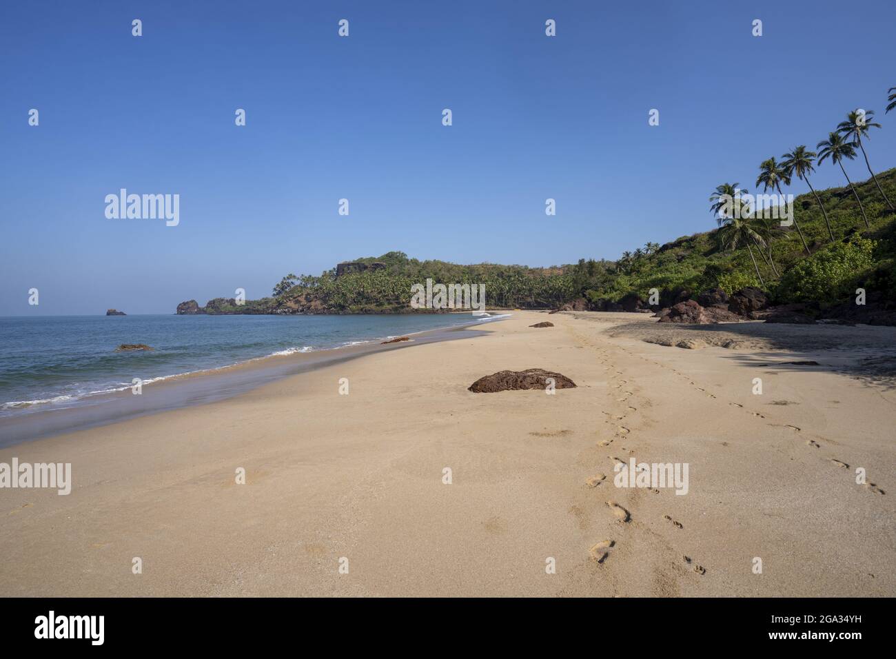 Cabo de Rama beach at Cabo Serai in South Goa, India; Cabo de Rama, Goa, India Stock Photo