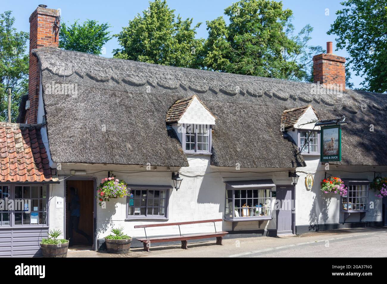 The Dog & Duck Pub, High Street, Linton, Cambridgeshire, England, United Kingdom Stock Photo