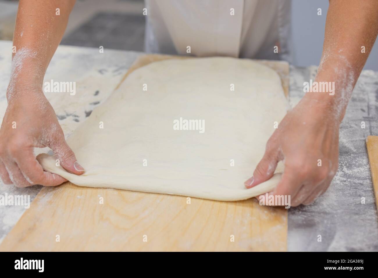 Close up of woman Kneading Pizza Dough Stock Photo - Alamy