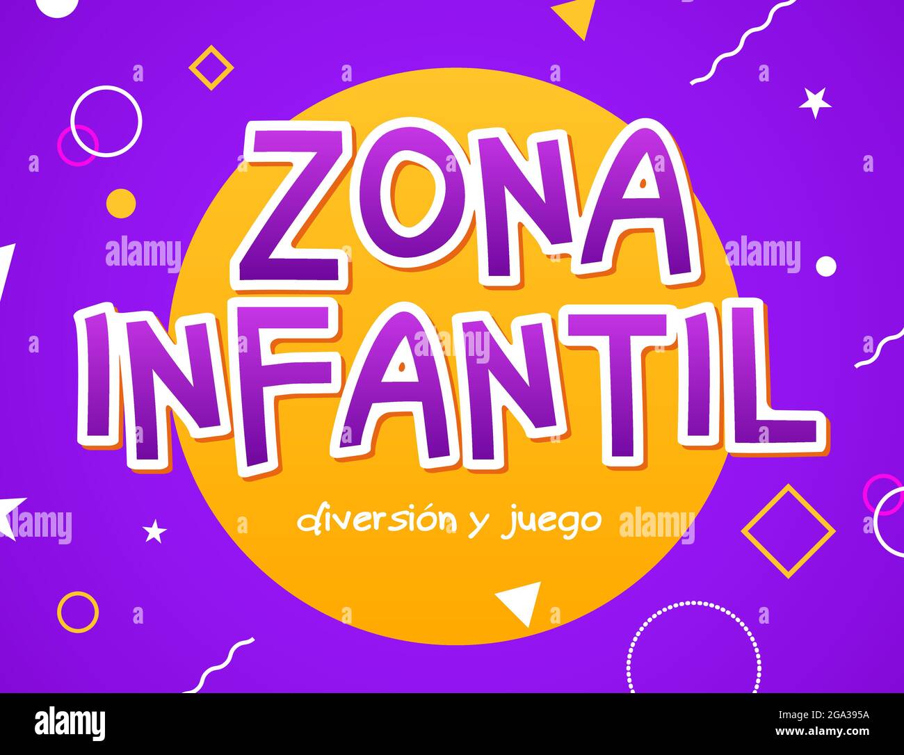 Kids Zone zona infantil game banner design background. Playground