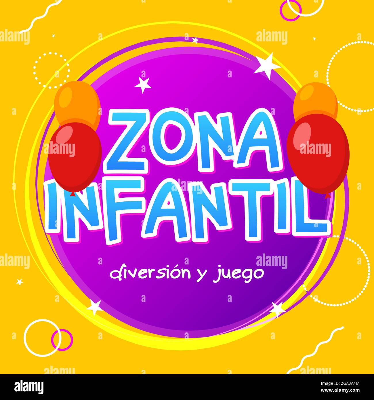 Kids Zone zona infantil game banner design background. Playground